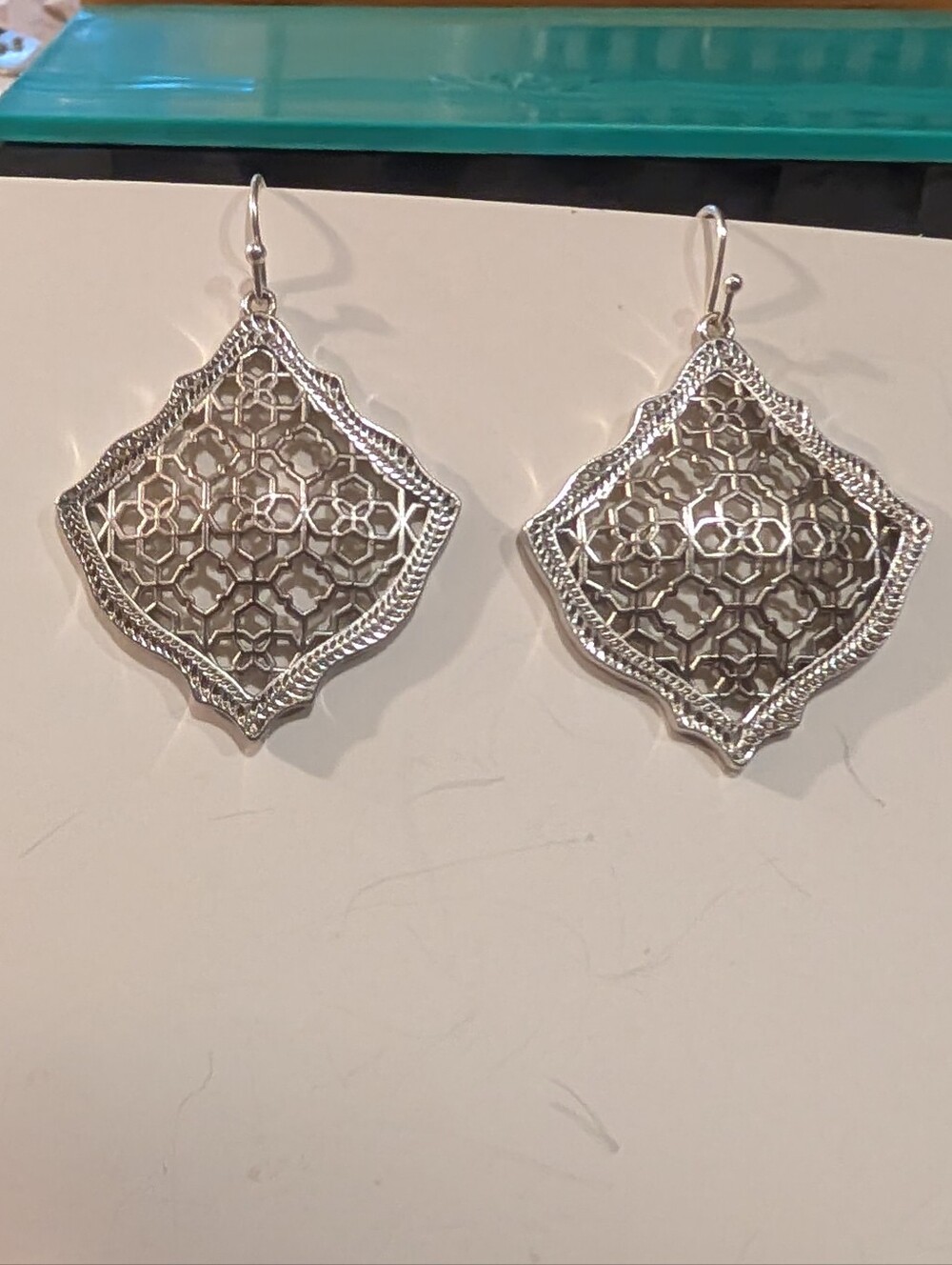 Kendra Scott Silver Filigree Drop Earrings